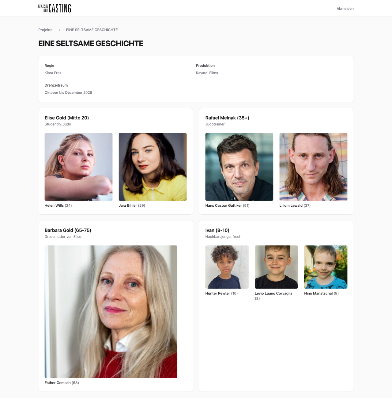Das Herzstück eines Castingbüros, von Grund auf neu